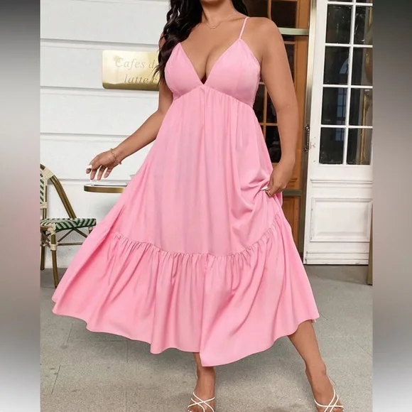 Elegant Pink Maxi Dress